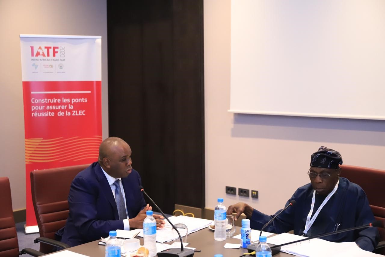 Prof Benedict Oramah (left) and President Olusegun Obasanjo at the meeting